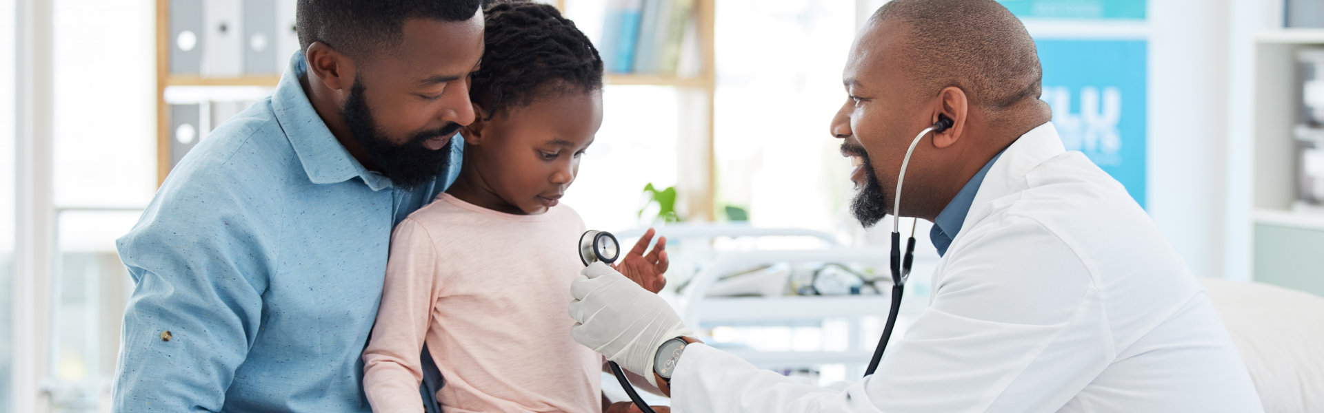 father, daughter and doctor
